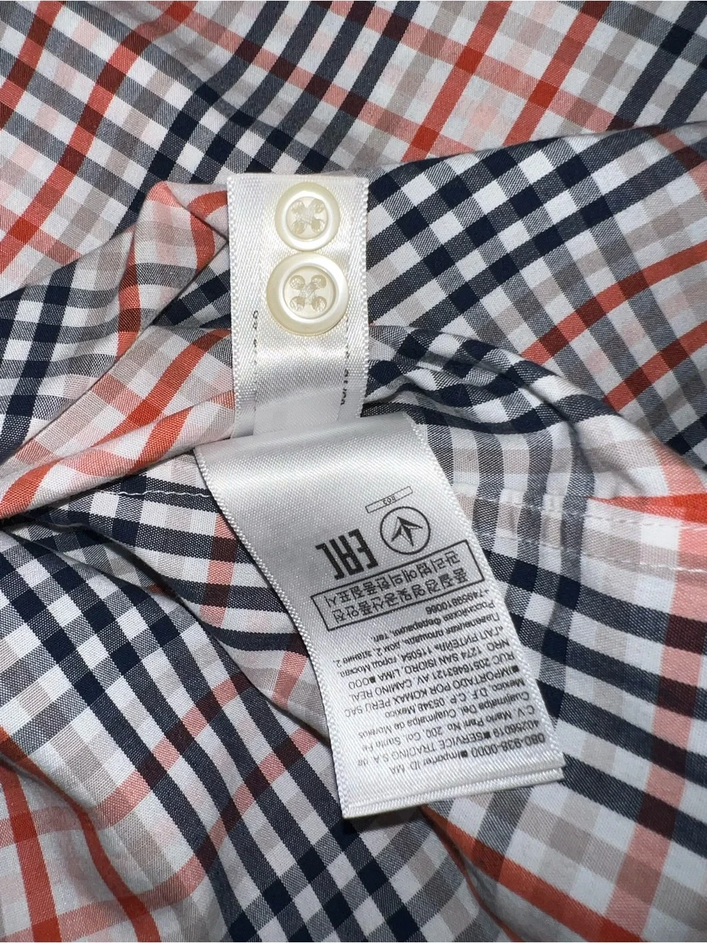 Banana Republic Short-Sleeve Plaid Button-Up Shirt - Orange & Navy